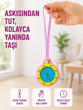 Çanta ve Pantolon İçin Askılı Charm Saat Kemer Aksesuarı Pembe - Lisinya