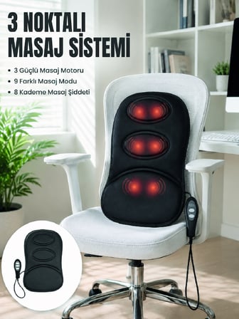 Titreşimli Masaj Koltuk Minderi Kademe Şiddet Ayarlı Isıtma Fonksiyonlu Masaj Pedi - Lisinya