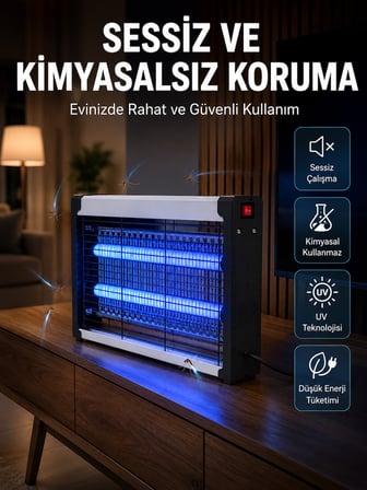 UV Işıklı Elektrikli Sinek ve Uçan Haşere Öldürücü Ev, Ofis ve İşletmeler İçin - Lisinya