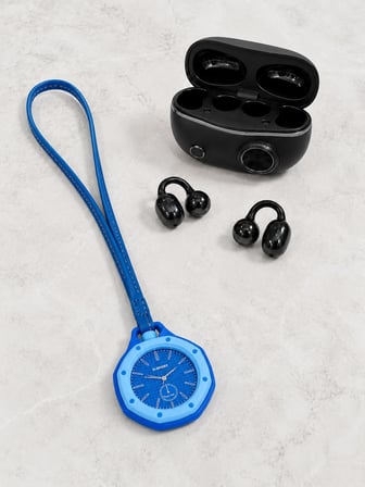 Kablosuz Kulaklık Mavi Çanta Aksesuar Saati Kampanyalı Müzik ve Günlük Kullanım Seti - Lisinya