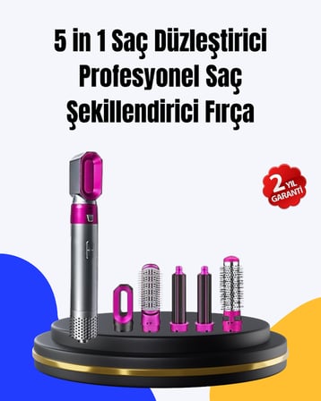 5 Parça Saç Şekillendirme Seti Düzleştirme Dalga ve Bukle Yapma - Lisinya