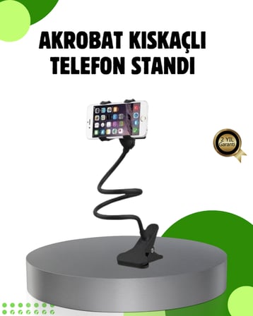 Akrobat Masaüstü Mandallı Telefon Tutucu 360 Derece Dönebilen - Lisinya