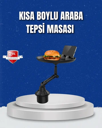 Ayarlanabilir Araç İçi Bardaklık Tepsisi 9 İnç Geniş Alan ve Telefon Standlı - Lisinya