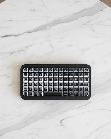 Siyah Kablosuz Mini RGB Işıklı Klavye Bluetooth 5.2 İnce Tasarım - Lisinya
