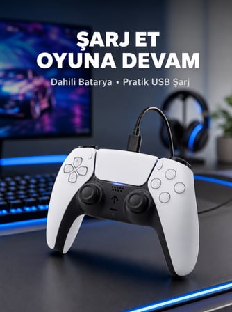 Kablosuz Oyun Kolu PS5 Uyumlu Ergonomik Tasarım ve Hassas Kontrol Yeni Nesil - Lisinya