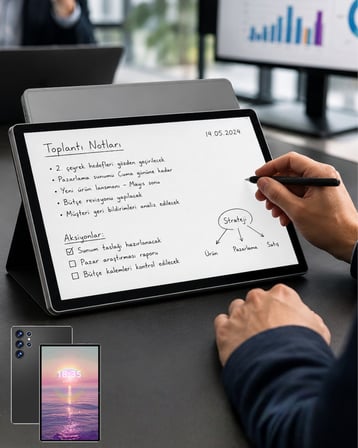 10.1 İnç Android Tablet 16GB RAM 1TB Depolama Klavyeli Tablet Seti - Lisinya