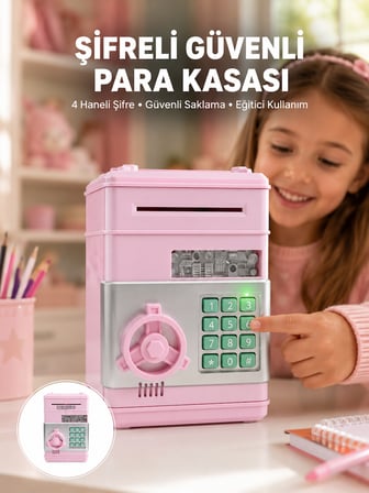 Şifreli Elektronik Para Biriktirme Kumbarası Büyük Kapasiteli - Lisinya