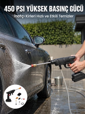 Kablosuz Taşınabilir Basınçlı Yıkama Tabancası Köpük Şişeli - Lisinya
