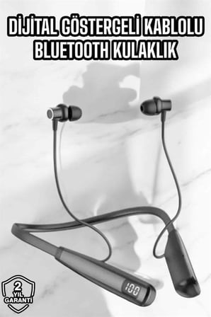 Dijital Göstergeli Kulak İçi Kablosuz Bluetooth Kulaklık Boyun Bantlı Yeni Nesil - Lisinya