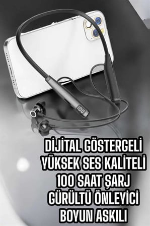 Boyun Bantlı Bluetooth Kulaklık Yüksek Ses Kaliteli 100 Saat Kulaklık - Lisinya