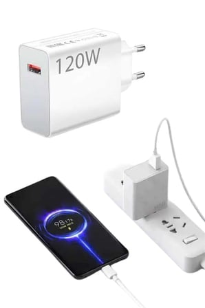 Type C Yüksek Hızlı Şarj Aleti Beyaz 120W Ultra Uzun Ömürlü - Lisinya