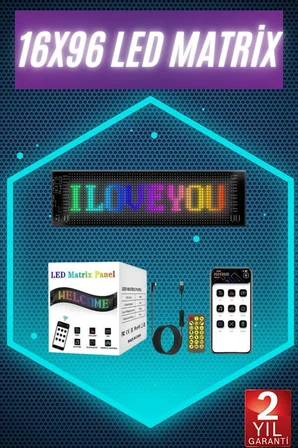 Digital Araba Yazısı Ekran Matrix En Büyük Boy Matrix LED Panel 19*96 pıxel - Lisinya