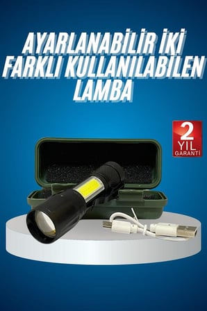 Led Lamba El Feneri Küçük Taşınabilir USB Şarjlı Acil Durum Lambası - Lisinya