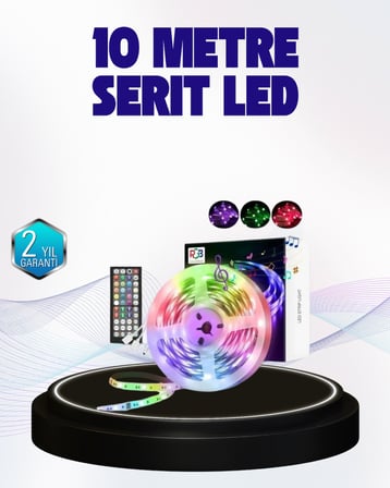 Bluetooth Kontrollü Smart Şerit Led 10M Sese Duyarlı RGB Aydınlatma - Lisinya