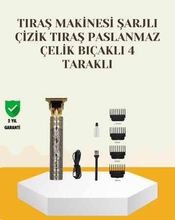 Şarjlı Titanyum Bıçaklı Saç ve Sakal Kesme Makinesi - Lisinya