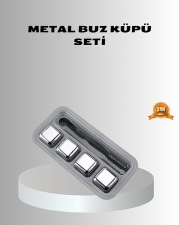 Paslanmaz Metal Buz Küpleri Seti Klipsli Sulandırmadan Soğutma Özellikli - Lisinya