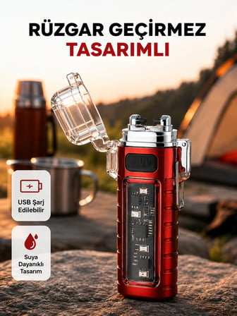 Rüzgar Geçirmez Elektrikli, Çoklu Işık Modlu Tasarım - Lisinya