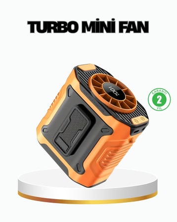 Turbo Mini Taşınabilir Fan – 100 Kademeli Dijital Hız Kontrolü ve Type-C Şarj - Lisinya
