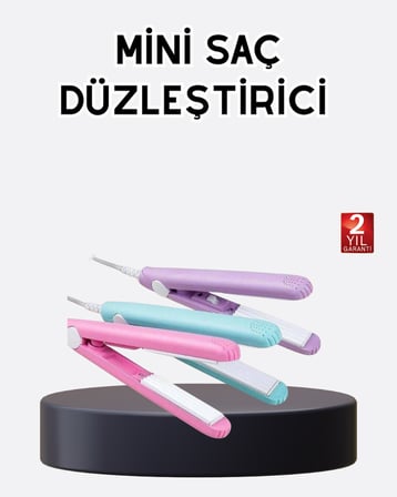 Seyahat Tipi Mini Saç Düzleştirici – Seramik Kaplama, Hızlı Isınma, Kompakt Tasarım - Lisinya
