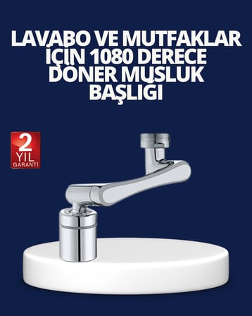Esnek 1080° Musluk Başlığı 3 Eklemli Hareketli Su Modlu Lavabo Aparatı - Lisinya