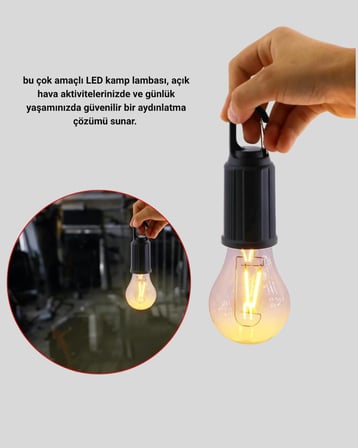 type-c şarjlı led kamp lambası – uzun ömürlü pil ve yüksek parlaklık - lisinya