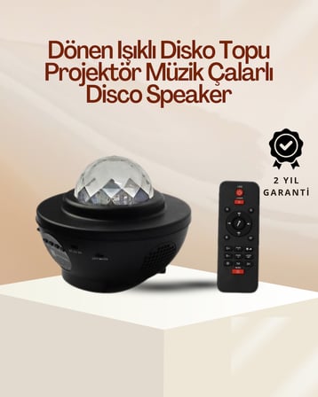 Yıldız & Okyanus Dalga Projektörü – Bluetooth / USB Hoparlörlü - Lisinya