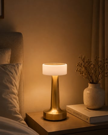 Gold Kare LED Masa Lambası Şarjlı Dimmer Kontrollü Dekoratif Işık - Lisinya