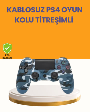 PS4 Kablosuz Oyun Kolu Gecikmesiz Bağlantılı Ergonomik Tasarımlı - Lisinya