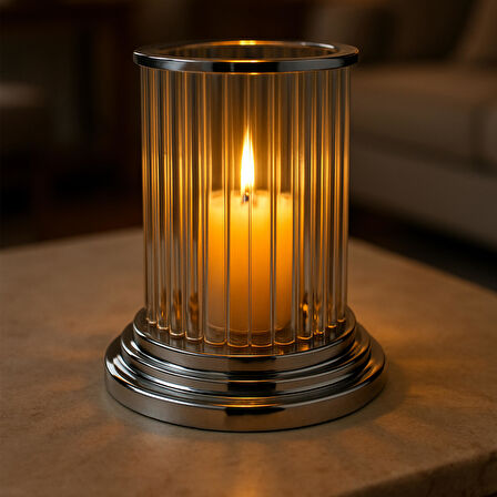 Lustran Gümüş Mumluk