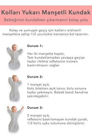 Bebek Kundak - Eldiven Manşetli Uyku Tulumu & Kolları Yukarı Kundak (0-3 AY, 3-6 AY, 6-9 AY) 1.0 Tog