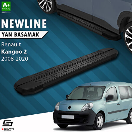 S-Dizayn Renault Kangoo 2 Uzun Şase NewLine Siyah Yan Basamak 223 Cm 2008-2020 A+ Kalite