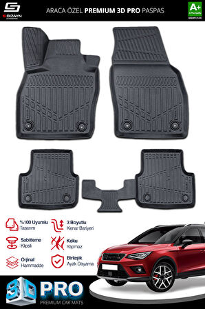 S-Dizayn Seat Arona 3D Pro Havuzlu Paspas 2017 Üzeri A+ Kalite