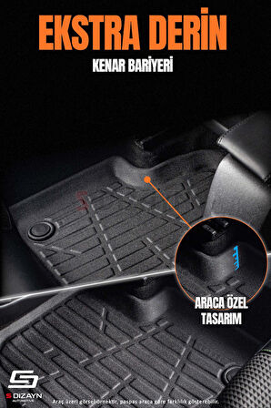 S-Dizayn Toyota Auris 3D Pro Havuzlu Paspas 2013-2020 A+ Kalite
