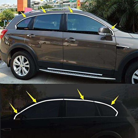 Chevrolet Captiva Uyumlu 2006 Sonrası Cam Üst Çıtası Krom