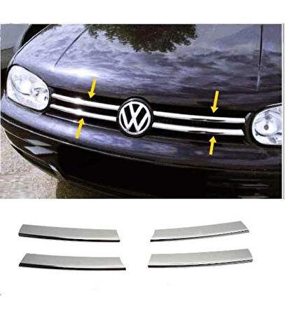 Volkswagen Golf Uyumlu 4 Ön Panjur Krom 
