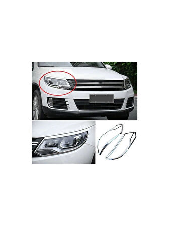 Volkswagen Tiguan Uyumlu 2008-2010 Far Çerçevesi ABS Krom 2 Parça
