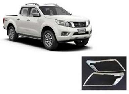 Nissan Navara Uyumlu 2016 Sonrası Ön Far Kaplama ABS (Plastik) Krom