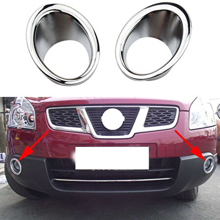 Nissan Qashqai Uyumlu 2006 2009 Sis Lambası Kaplama Krom