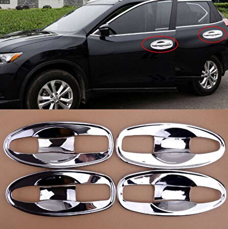 Nissan X-Trail Uyumlu 2014 2017 Dış Kapı Kolu İç Kaplama ABS(Plastik) Krom