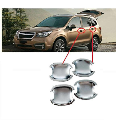 Subaru Forester Uyumlu 2009 2012 Dış Kapı Kolu İç Kaplama ABS(Plastik) Krom