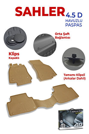 SEAT Toledo 2006-2012 4.5D Oto Paspas - Havuzlu Paspas Bej