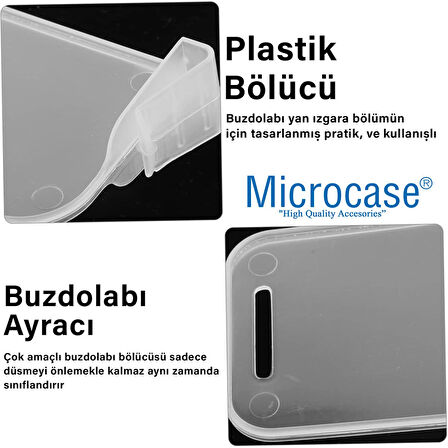 Microcase Sert Plastik Buzdolabı Bölüm Düzenleyici Ayracı Buzdolabı Organizatörü - ŞEFFAF AL5272 4 Adet