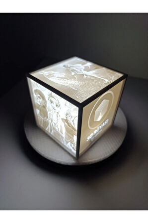 Kişiye Özel 3D Baskı Işıklı Fotoğraf Küp Lamba – LED Aydınlatmalı Dekoratif Gece Lambası