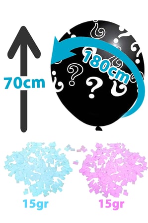 Dehaparty Siyah Jumbo Boy Soru Işaretli Cinsiyet Belirleme Balonu 70cm
