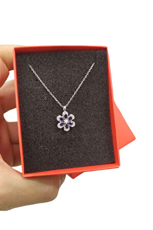 Modahilye - 925 Ayar Orjinal Gümüş Lotus Çiçeği Kolye