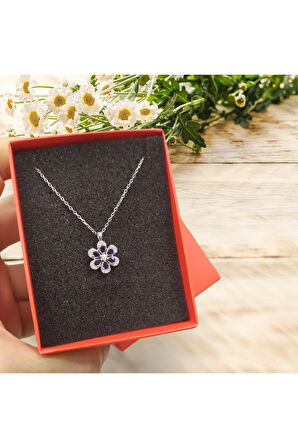 Modahilye - 925 Ayar Orjinal Gümüş Lotus Çiçeği Kolye