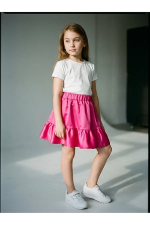 LUI Kids Kız Çocuk Premium Saten (Satin) Etek - Fuşya