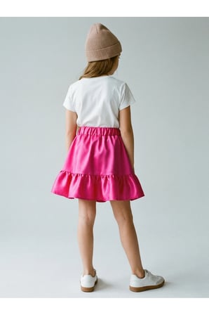 LUI Kids Kız Çocuk Premium Saten (Satin) Etek - Fuşya