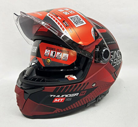 MT Thunder 4sv Luminence D5 Şefaf Vizörlü Kask Mat Renk - İç Güneş Vizörlü 2XL