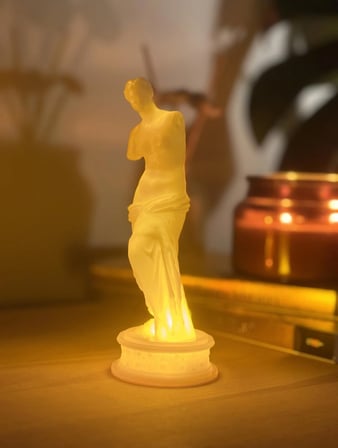 Venüs(Afrodit) Heykeli Aydınlatmalı Dekoratif Mitolojik Biblo-Klasik Sanat Figürlü Estetik Ev Dekoru, Hediyelik Obje